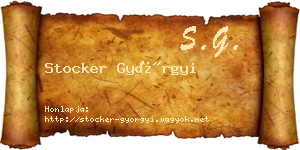 Stocker Györgyi névjegykártya