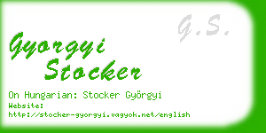 gyorgyi stocker business card
